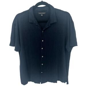 Banana Republic Navy Blue Short Sleeve Button Up Shirt M